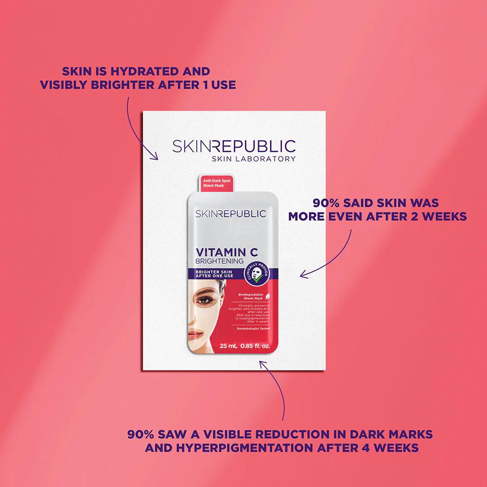 SKIN REPUBLIC BRIGHTENING VITAMIN C  FACE MASK SHEET 25ML 3