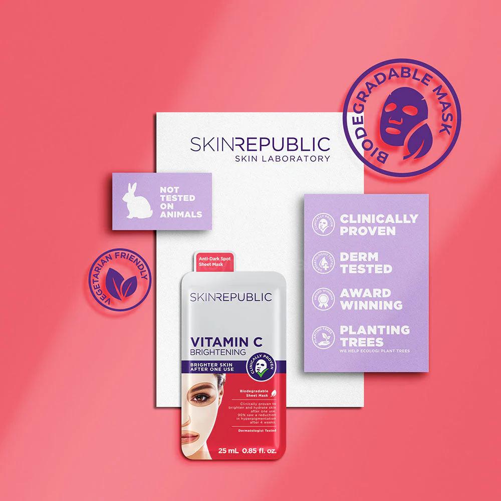 SKIN REPUBLIC BRIGHTENING VITAMIN C  FACE MASK SHEET 25ML 4