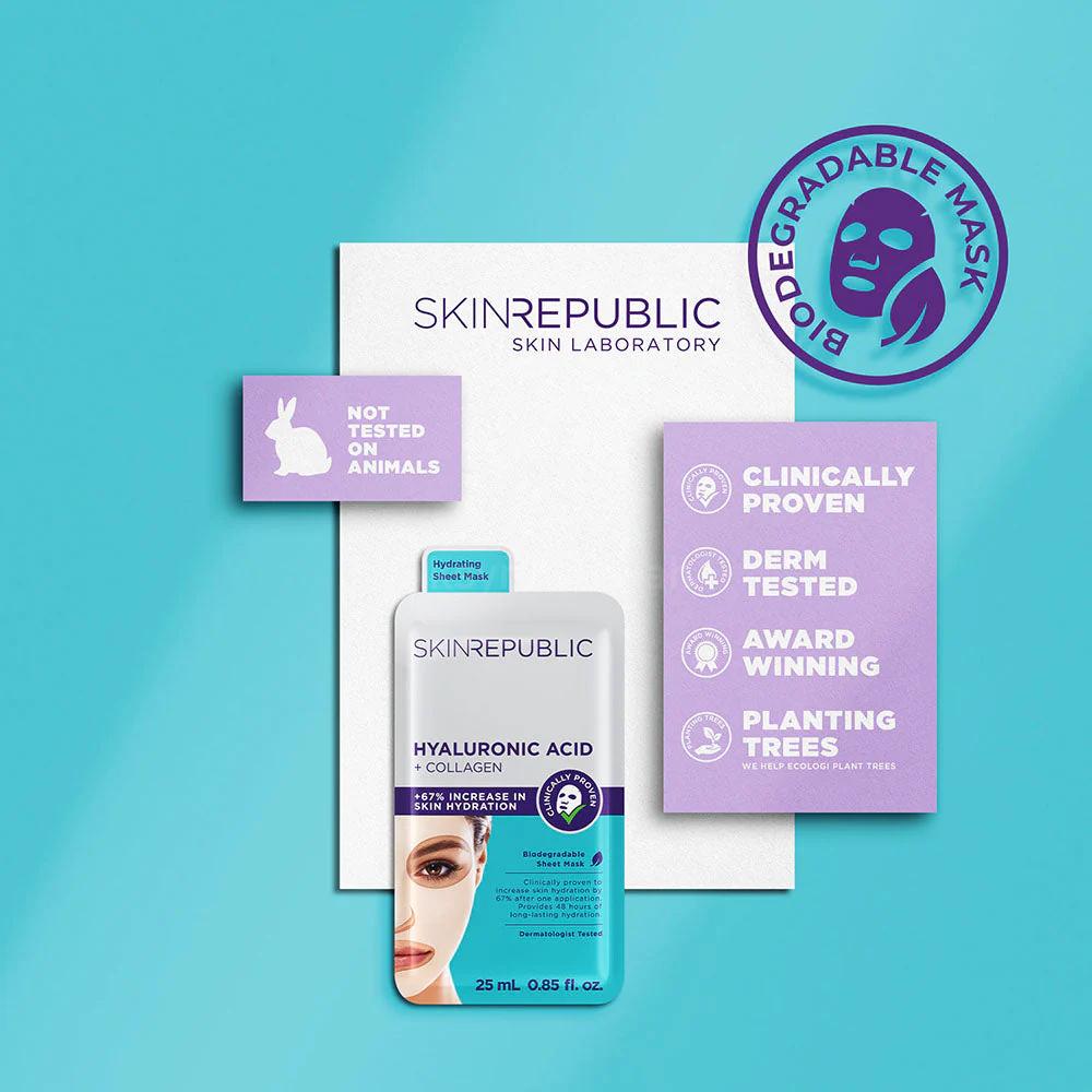 SKIN REPUBLIC HYALURONIC ACID + COLLAGEN MASK 25ML 4