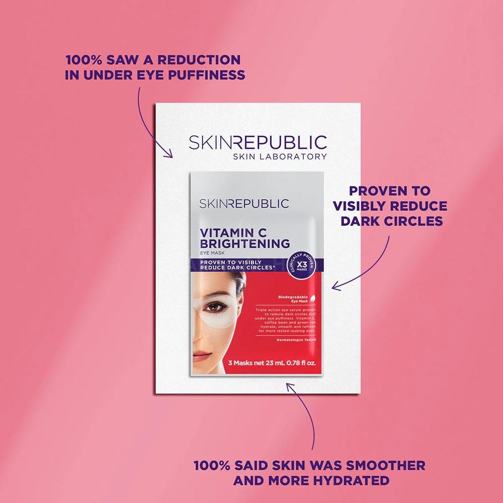 SKIN REPUBLIC VITAMIN C BRIGHTENING EYE MASK 3 X 23ML 2