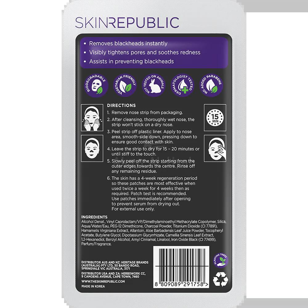 SKIN REPUBLIC CHARCOAL NOSE STRIP 6 X 4.8G 1