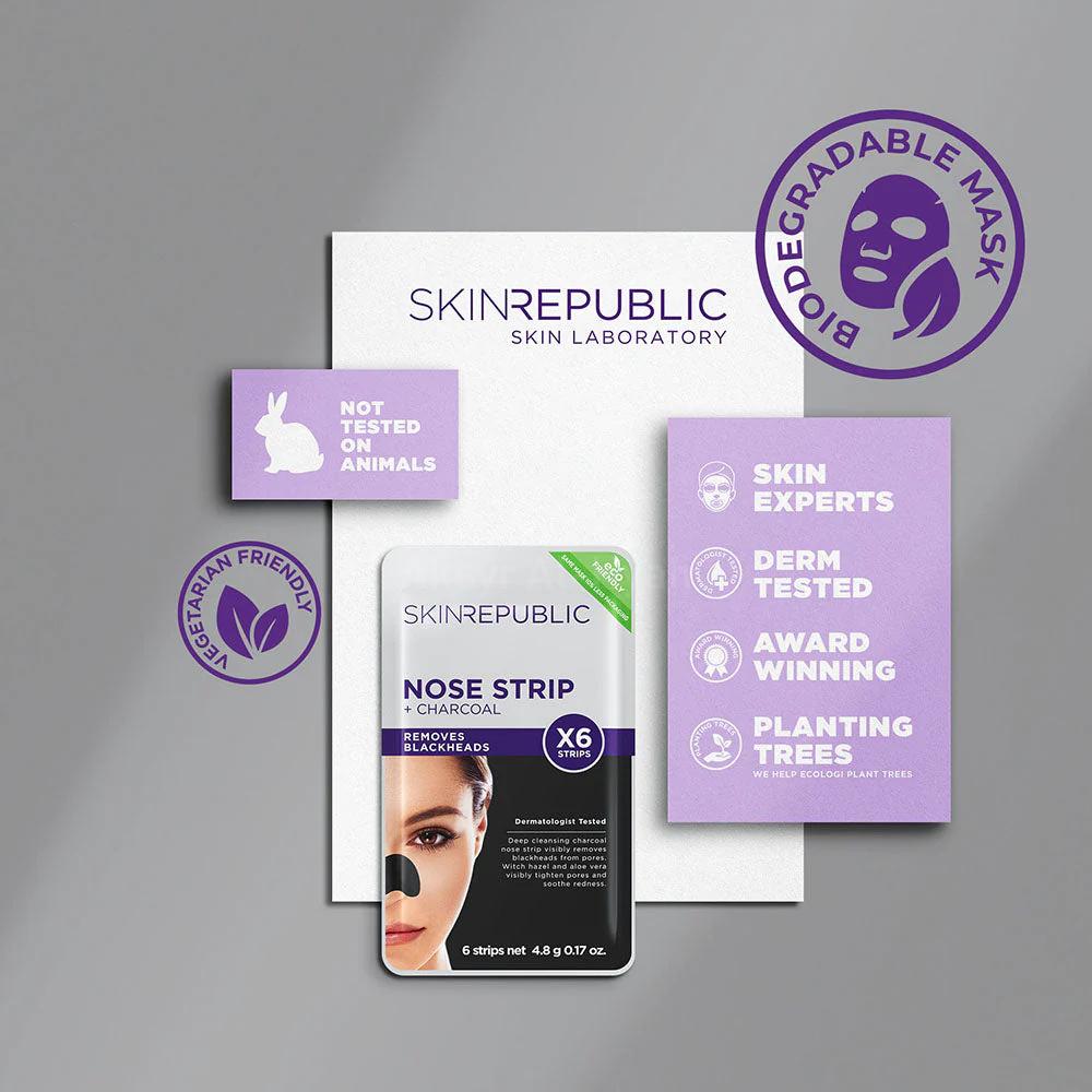 SKIN REPUBLIC CHARCOAL NOSE STRIP 6 X 4.8G 4