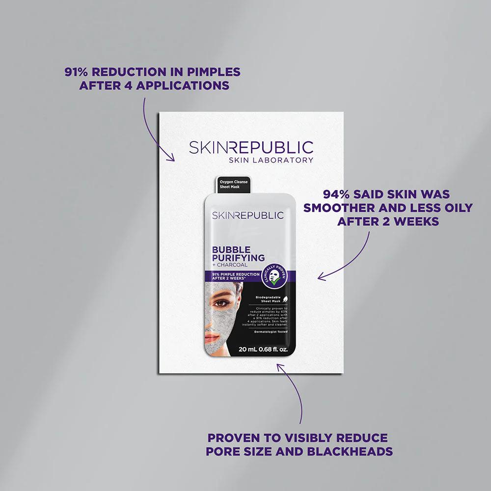 SKIN REPUBLIC BUBBLE PURIFYING CHARCOAL MASK 20ML 2