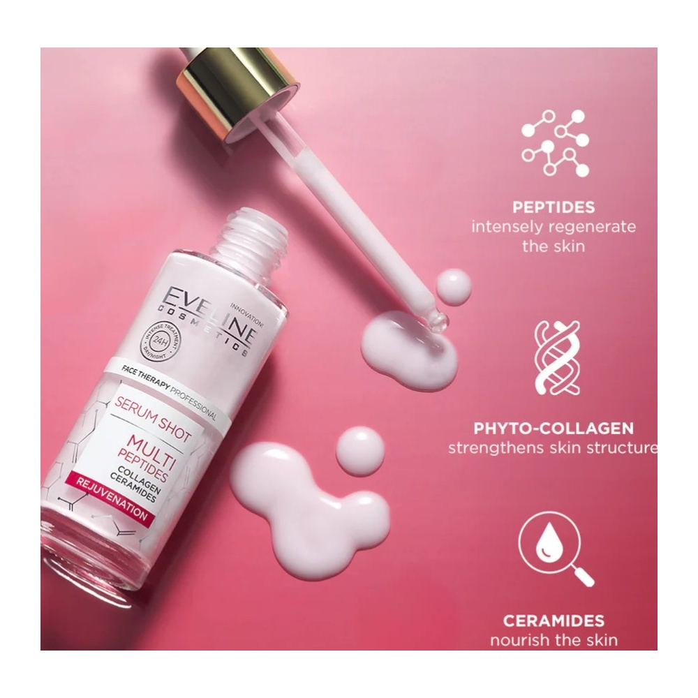 EVELINE SERUM SHOT MULTI PEPTIDES REJUVENATION 30ML #9587 3