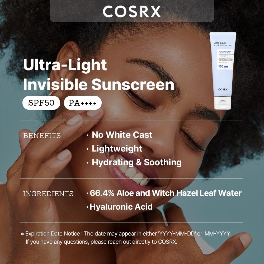 COSRX UNTRA-LIGHT INVISIBLE SUNSCREEN SPF50 CREAM 50ML #589926