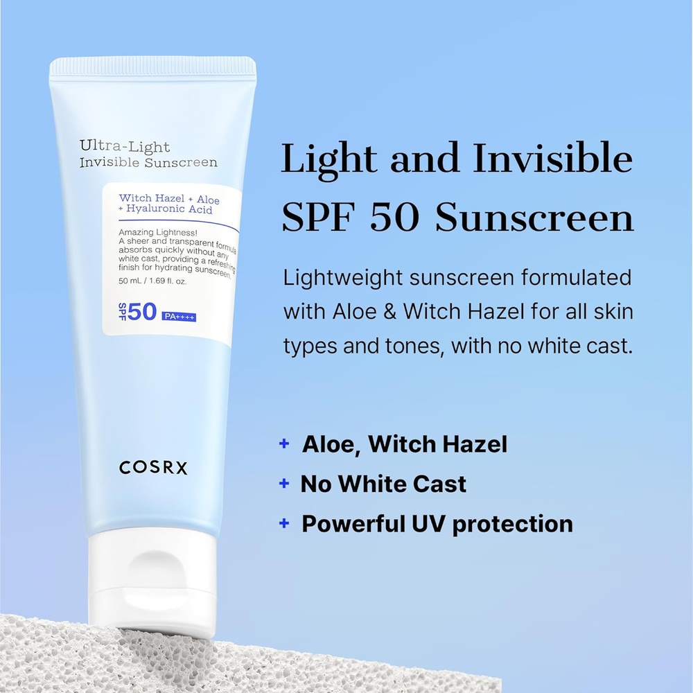 COSRX UNTRA-LIGHT INVISIBLE SUNSCREEN SPF50 CREAM 50ML #589926