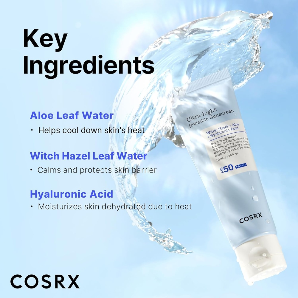 COSRX UNTRA-LIGHT INVISIBLE SUNSCREEN SPF50 CREAM 50ML #589926