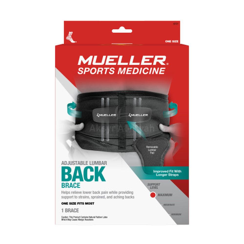 MUELLER LUMBAR BACK BRACE W/REMAOVABLE PAD #6721 ML 1