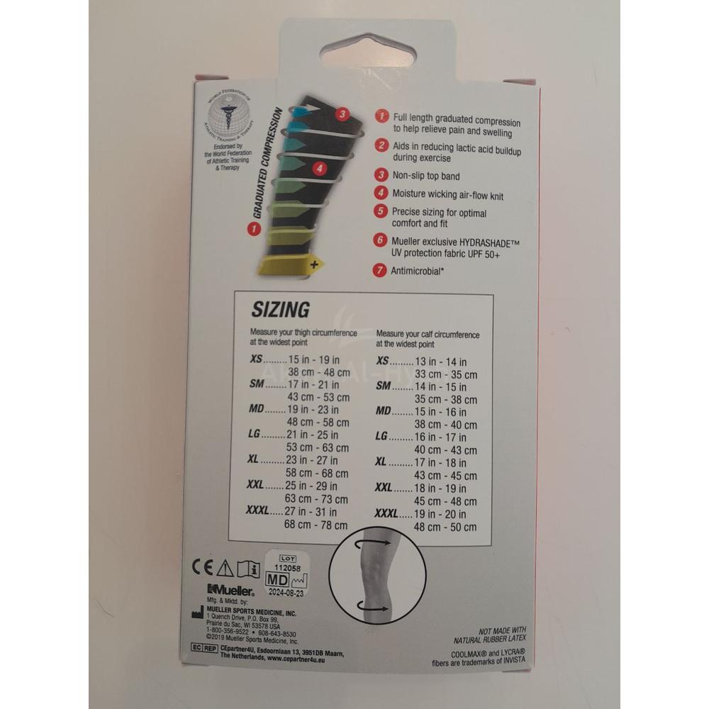 MUELLER PERFORMANCE LEG SLEEVES MEDIUM #46022 5
