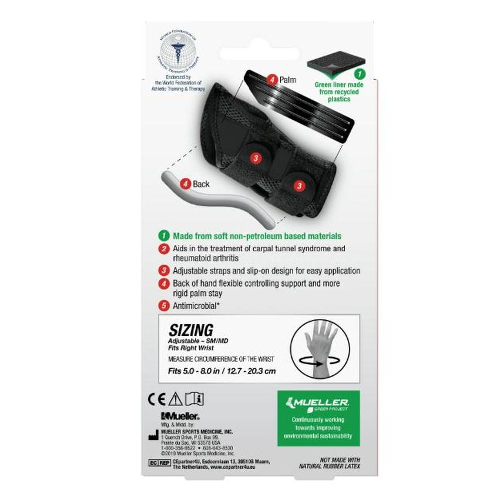 MUELLER FITTED WRIST BRACE RIGHT S/M #86271 ML 4