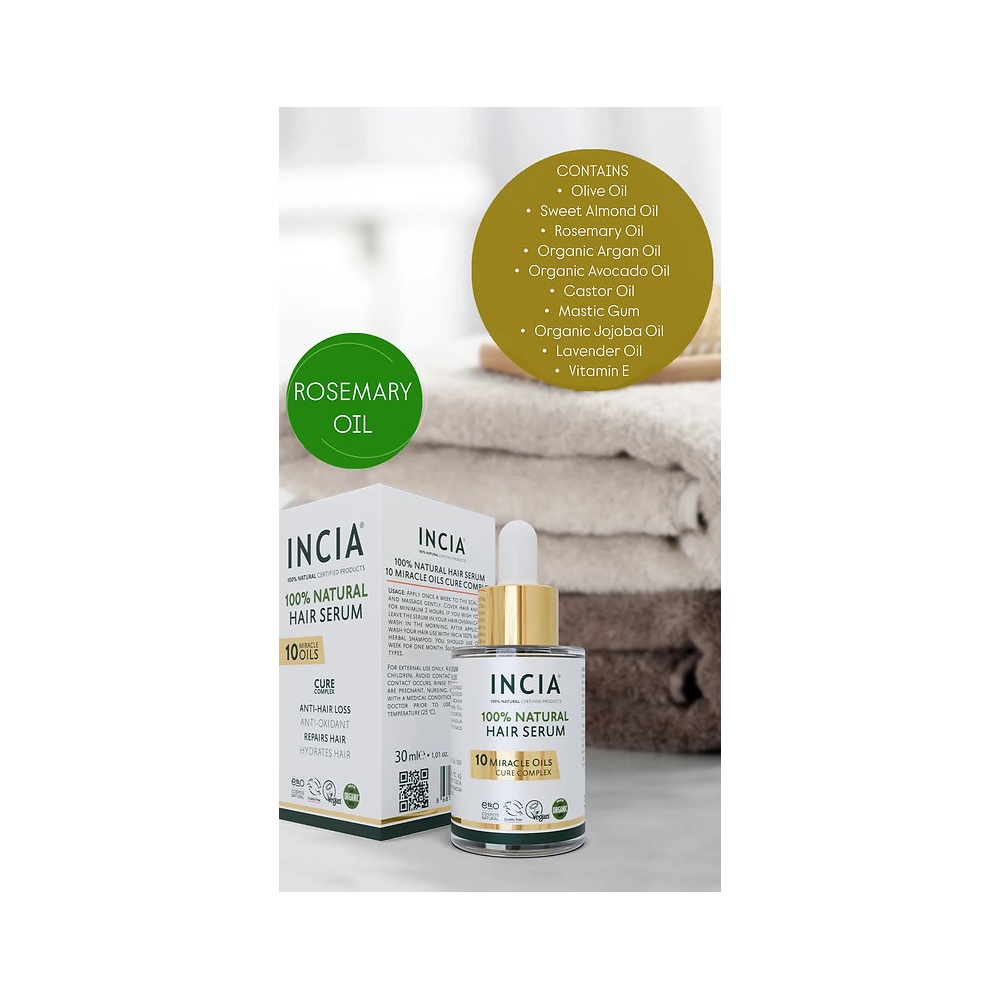 INCIA 100%NATURAL HAIR SERUM 30ML #91347 2